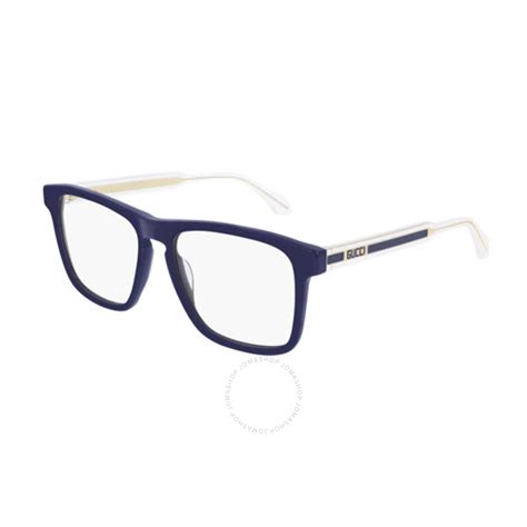 Gucci Men's Blue Oval Eyeglass Frames GG0561O